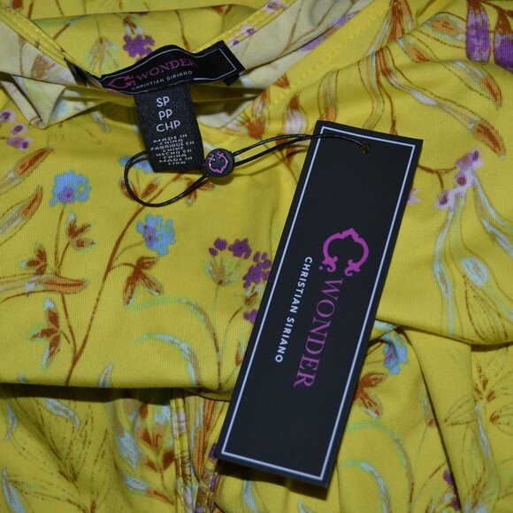 NWT C Wonder Christian Siriano Floral Yellow Summer Vacation Dress - Picture 10 of 12